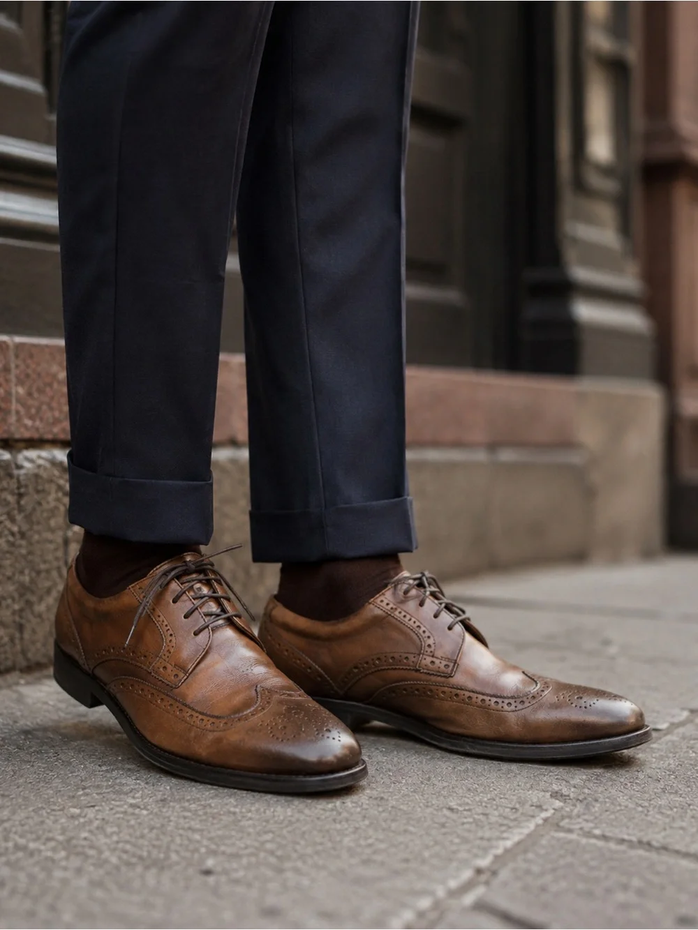 ROCKPORT Men’s Brown Leather Wingtips Oxfords 9